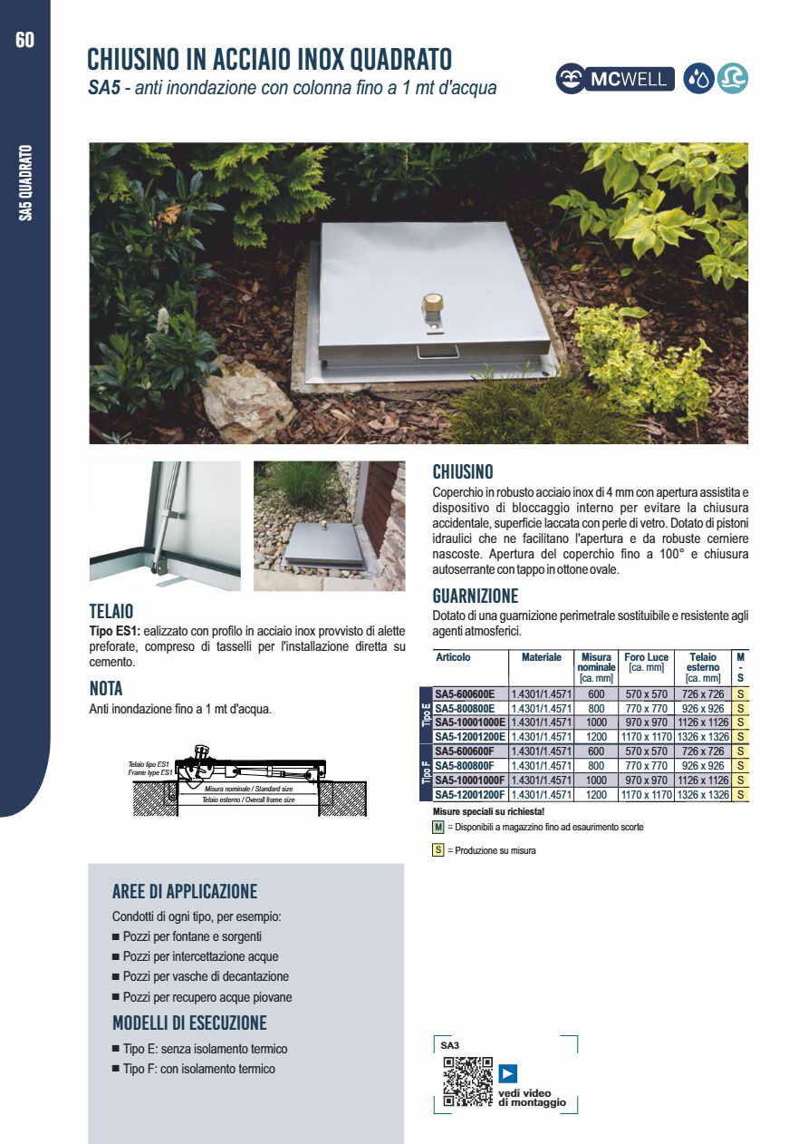 Catalogo SA5 QUADRATO INOX (it)