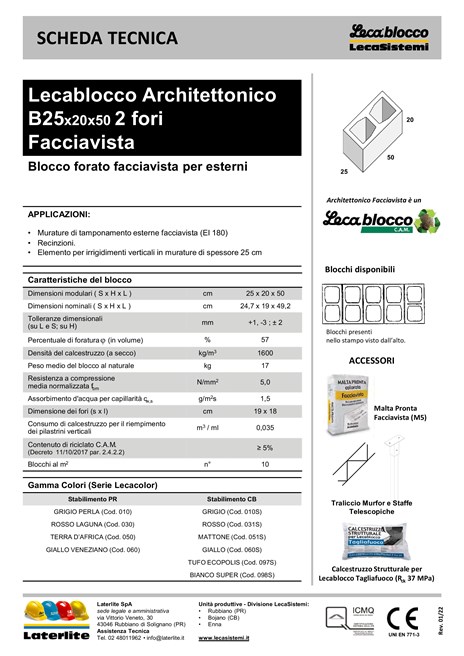 ST B25x20x50 2 Fori Architettonico