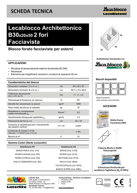 ST B30x20x50 2 Fori Architettonico