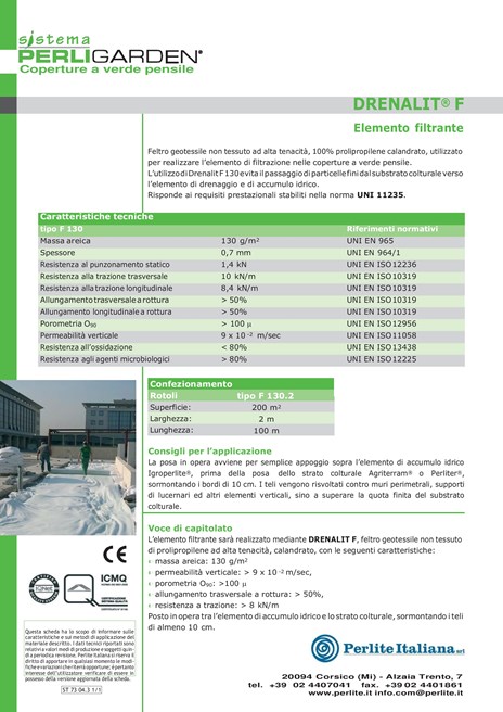 Catalogo Scheda tecnica - DRENALIT F