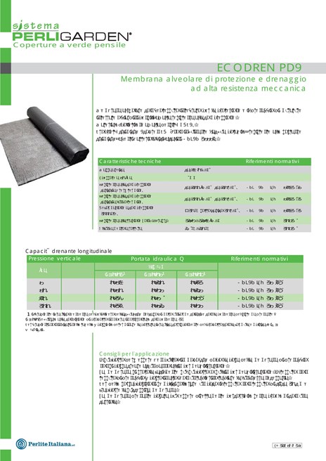 Catalogo Scheda tecnica - ECODREN PD9