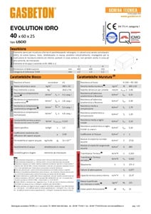 Scheda tecnica EVOLUTION IDRO sp. 40 cm