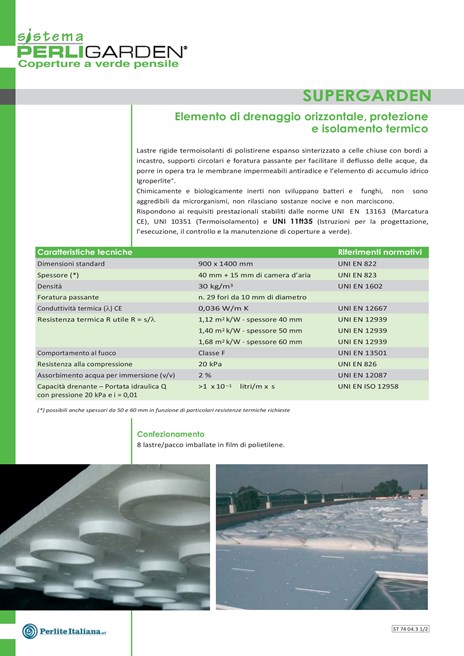 Catalogo Scheda tecnica Supergarden