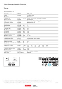 Catalogo Scheda tecnica Verso