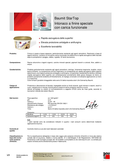 Catalogo StarTop - Scheda tecnica (it)