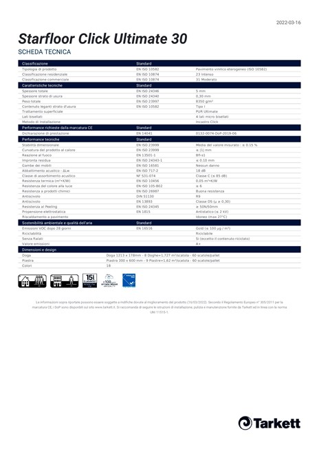 Catalogo Starfloor Click Ultimate 30 - Scheda tecnica (it)