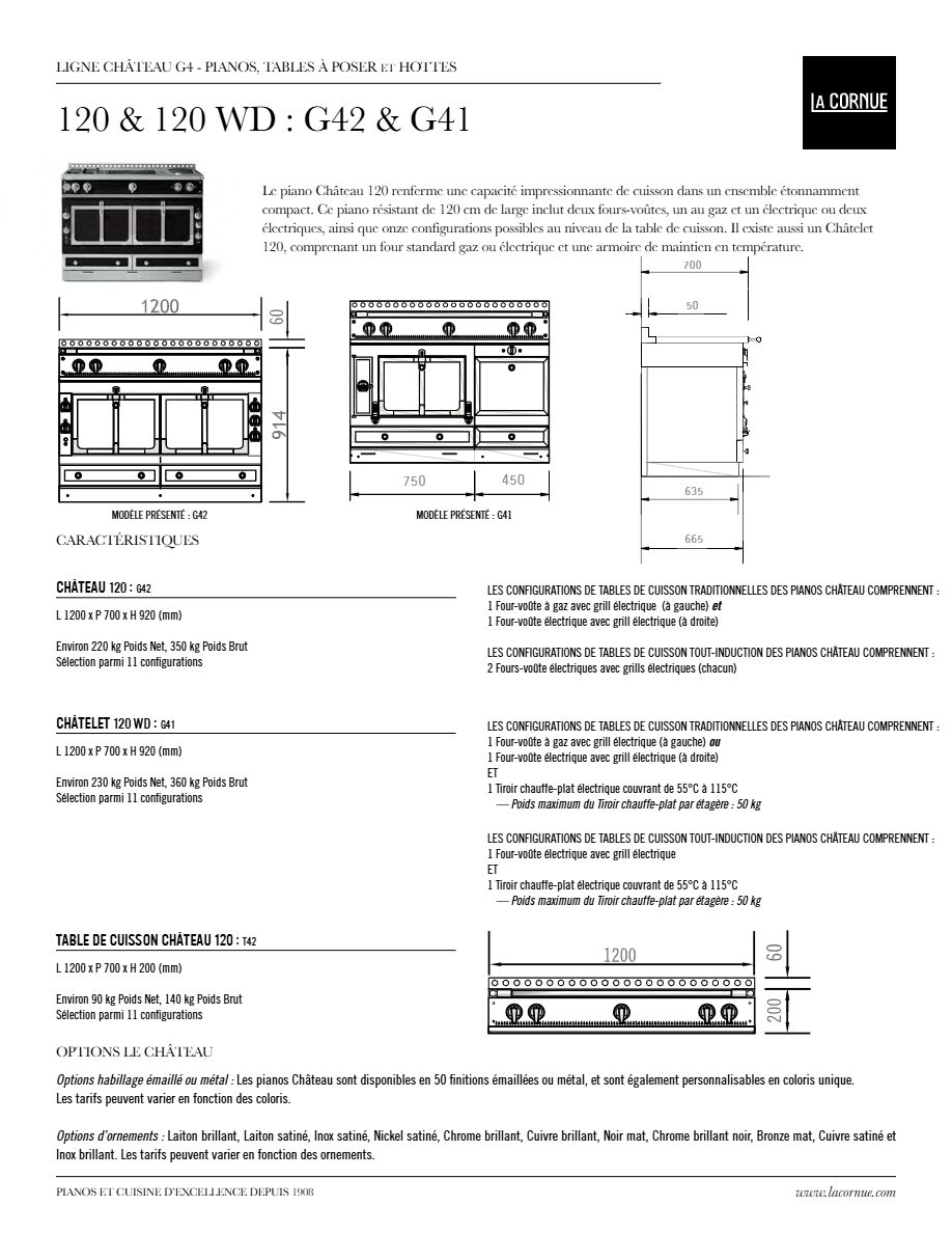 Piano De Cuisson La Cornue Chateau 120 - Gaz, 2 Fours, Acier Inoxydable, Occasion