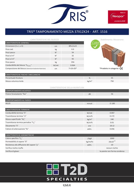 Catalogo TRIS® TAMPONAMENTO MEZZA 37X12X24 (it)