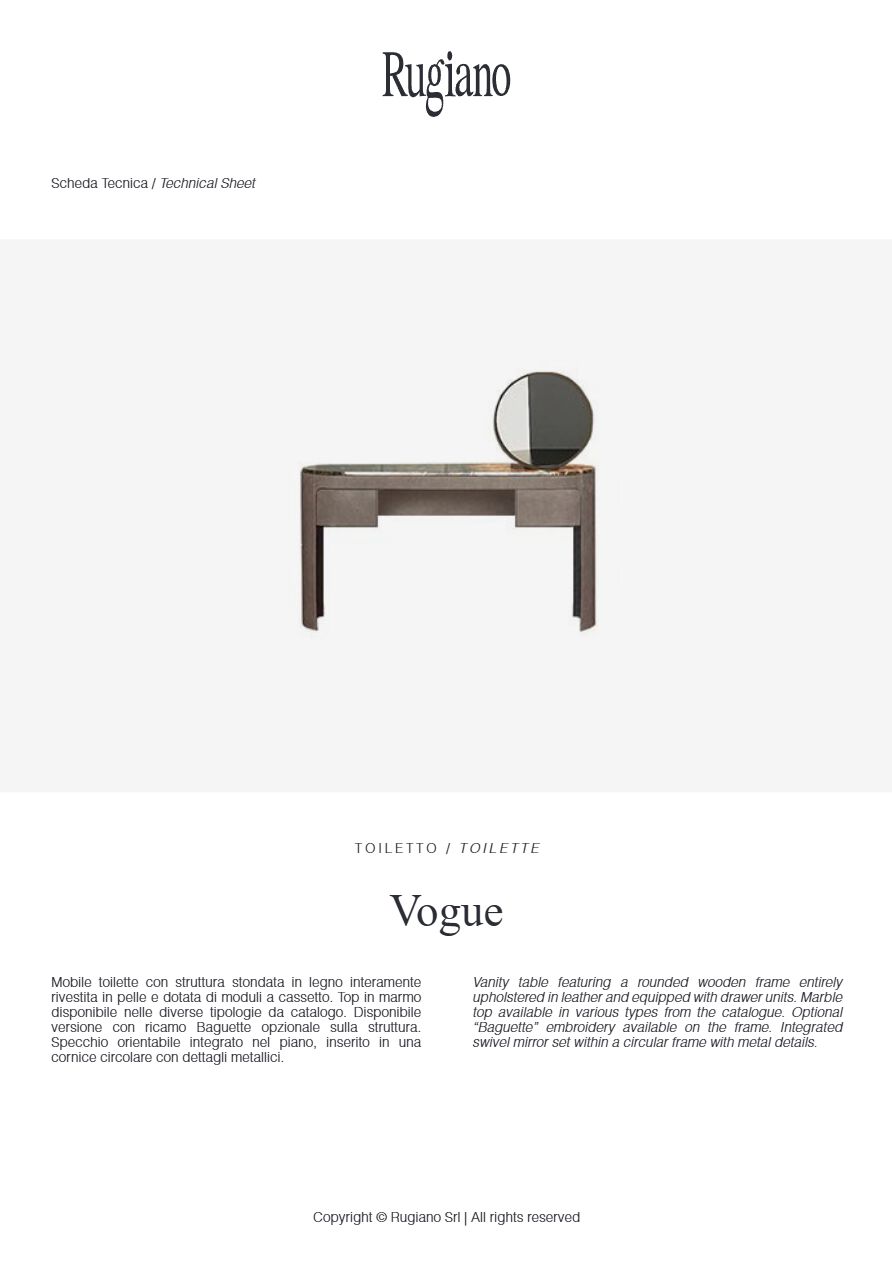 VOGUE Dressing table By Rugiano