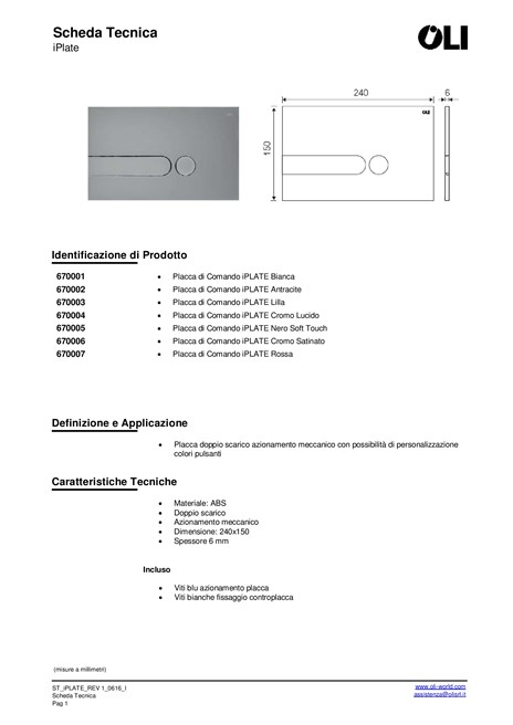 Catalogo Scheda Tecnica iPlate (it)