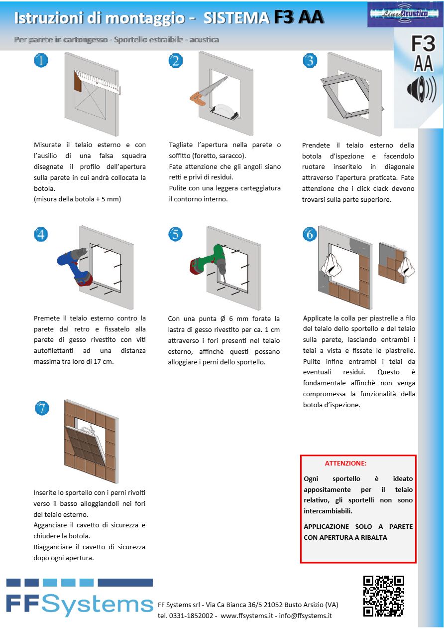 Catalogo MANUALE DI MONTAGGIO F3AA acustica (it)