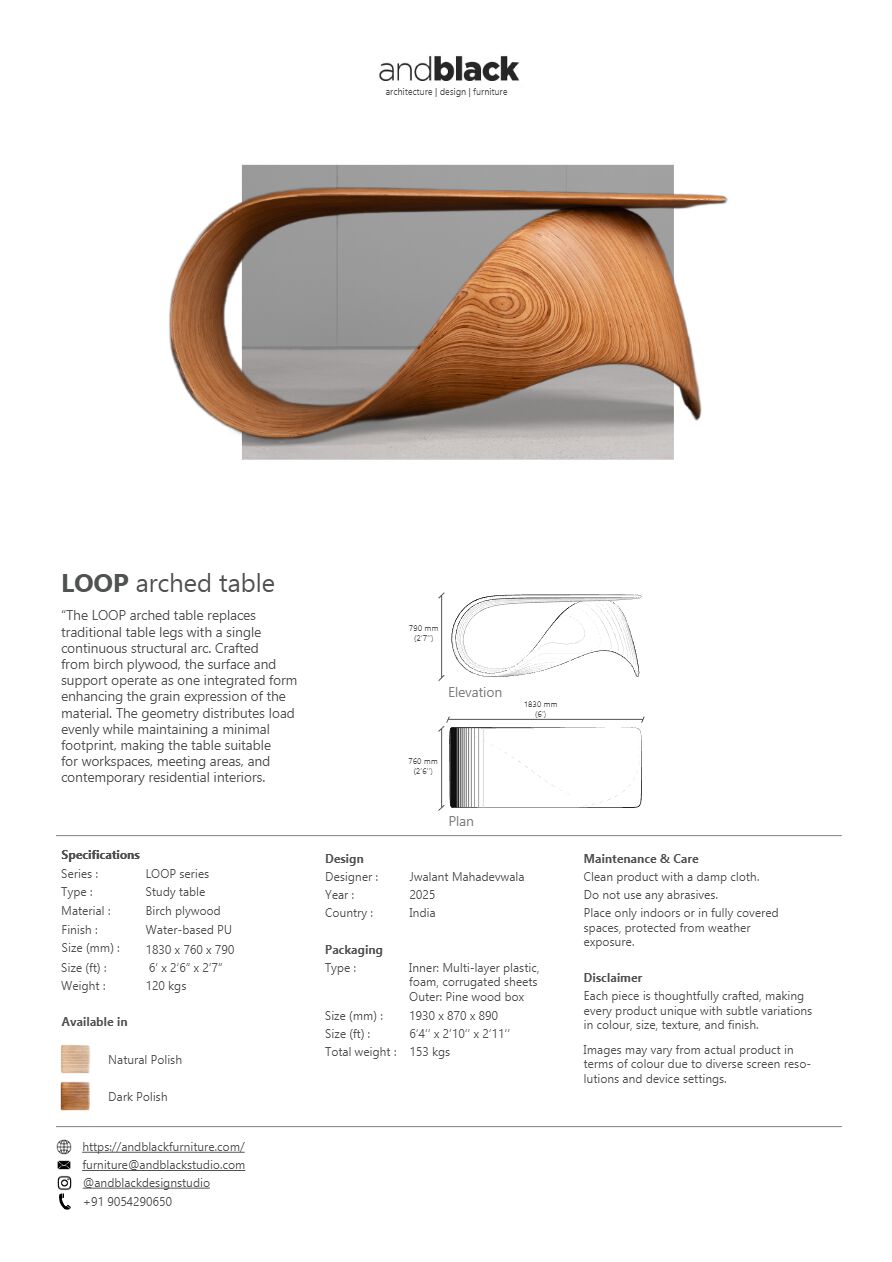 LOOP ARCHED TABLE Table By andblack
