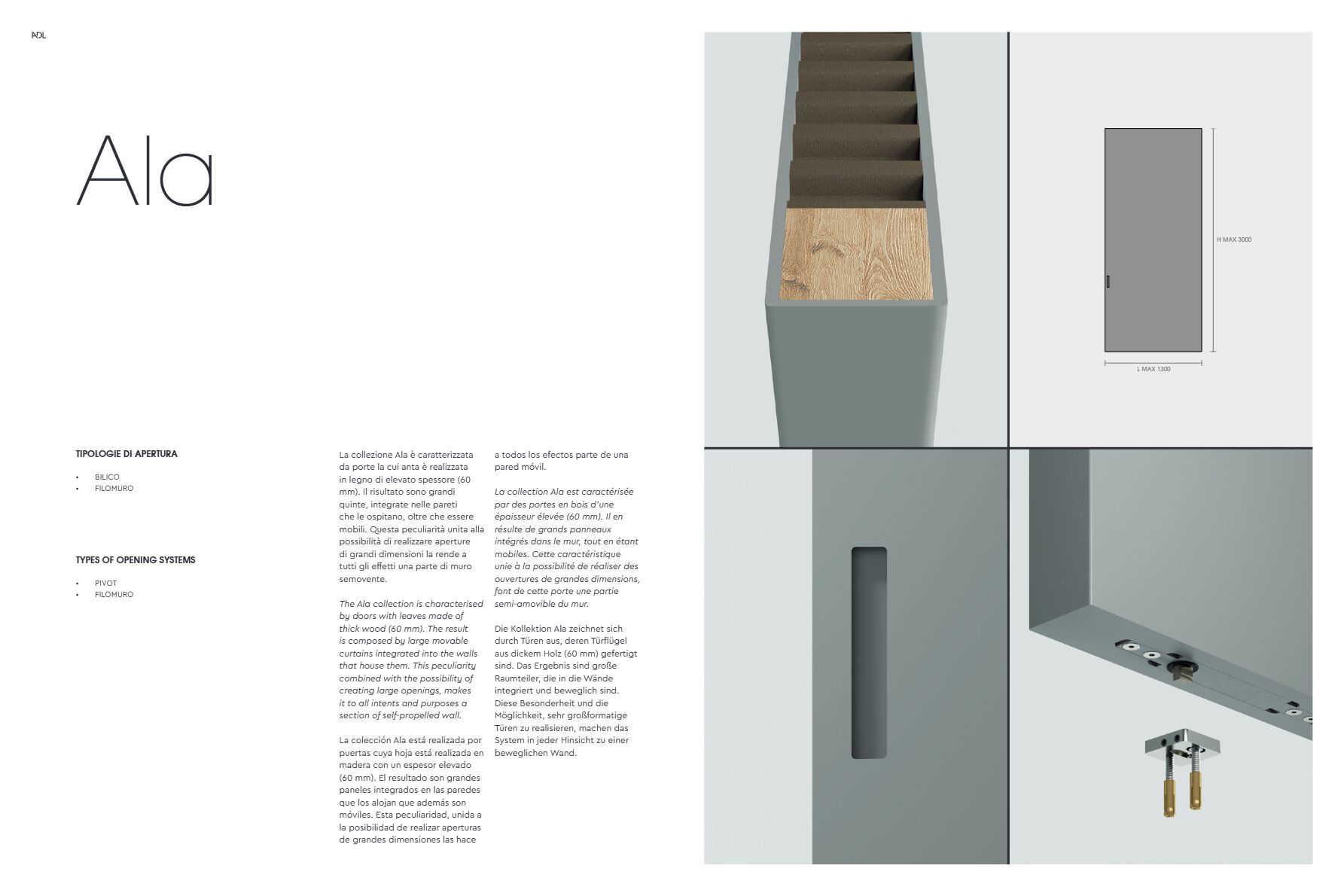 Catalogo Ala technical sheet (it, en, fr, de, es)