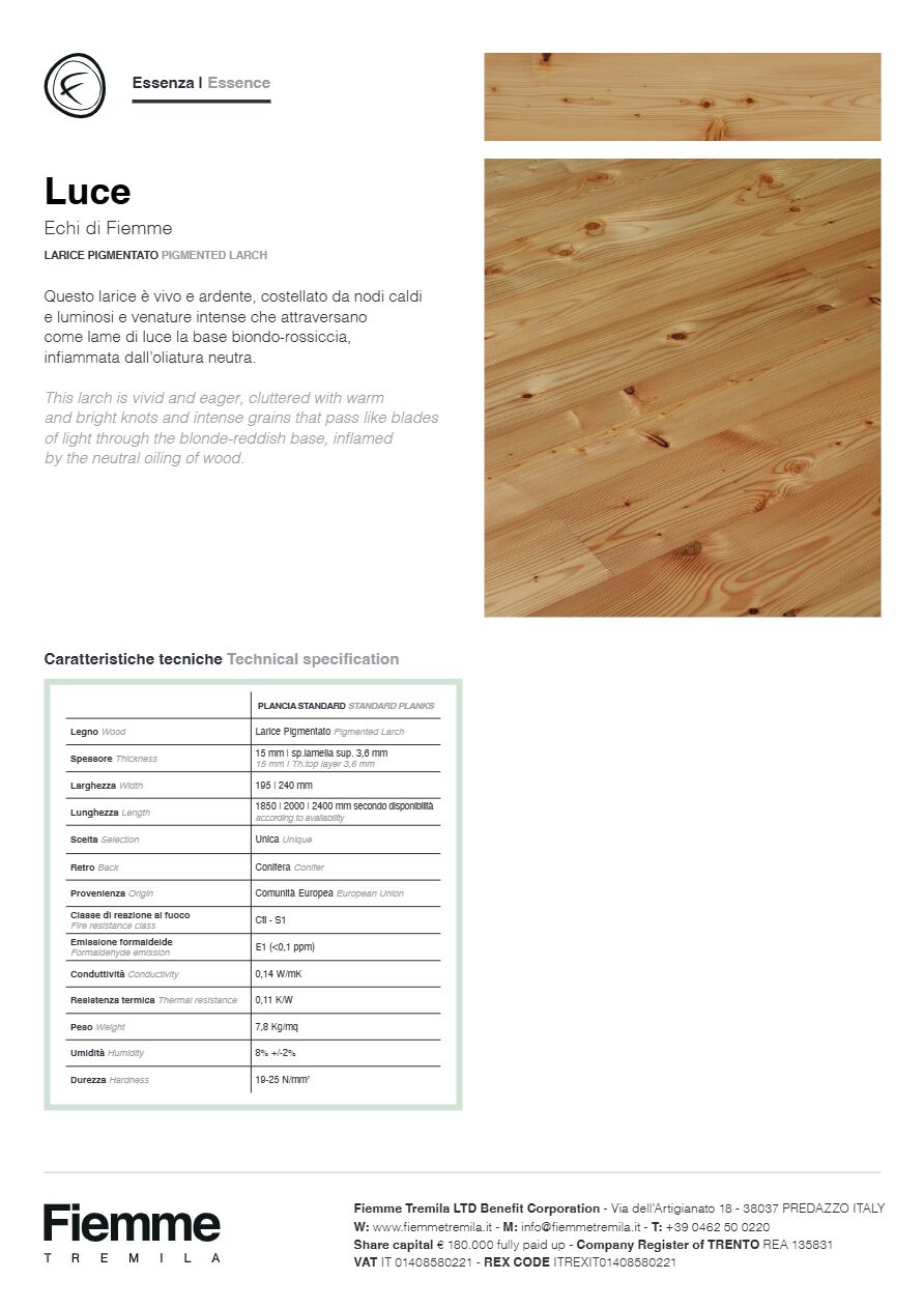 Catalogo LUCE - Technical sheet (it, en)