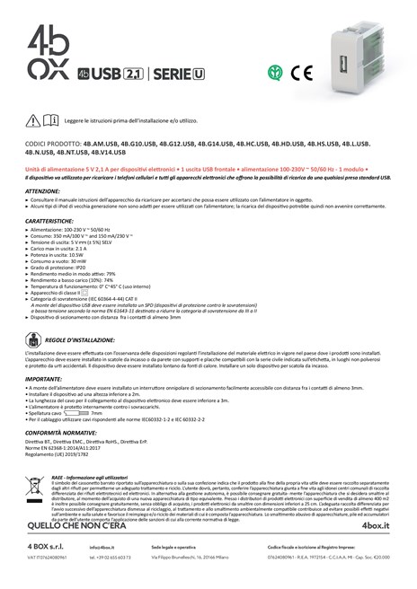 Catalogo USB 2.1 istruzioni