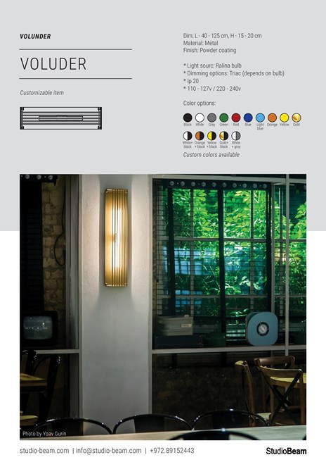 Image showcasing VOLUNDER Wall lamp By Studio Beam