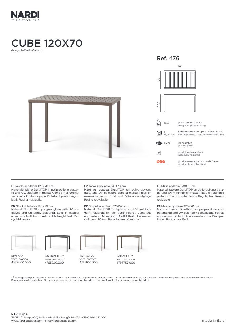 Catalogo Cube 120x70 2025 (it, en, fr, de, es, pt)