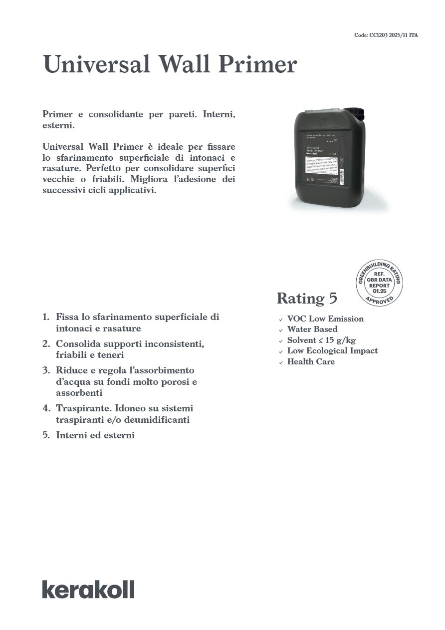 Catalogo Universal Wall Primer - Scheda tecnica 2025 (it)
