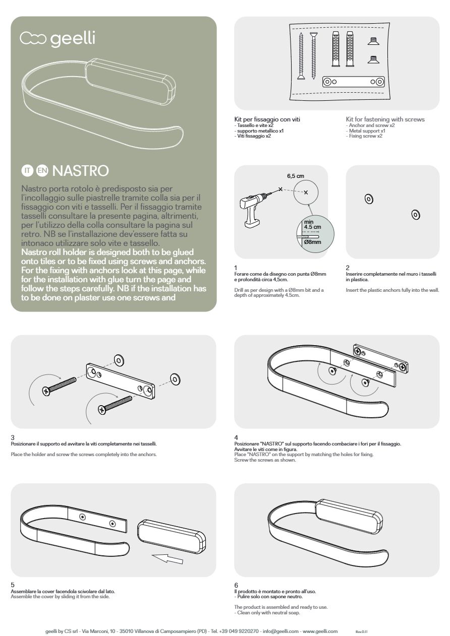 ISTRUZIONI NASTRO PORTA ROTOLO (it)