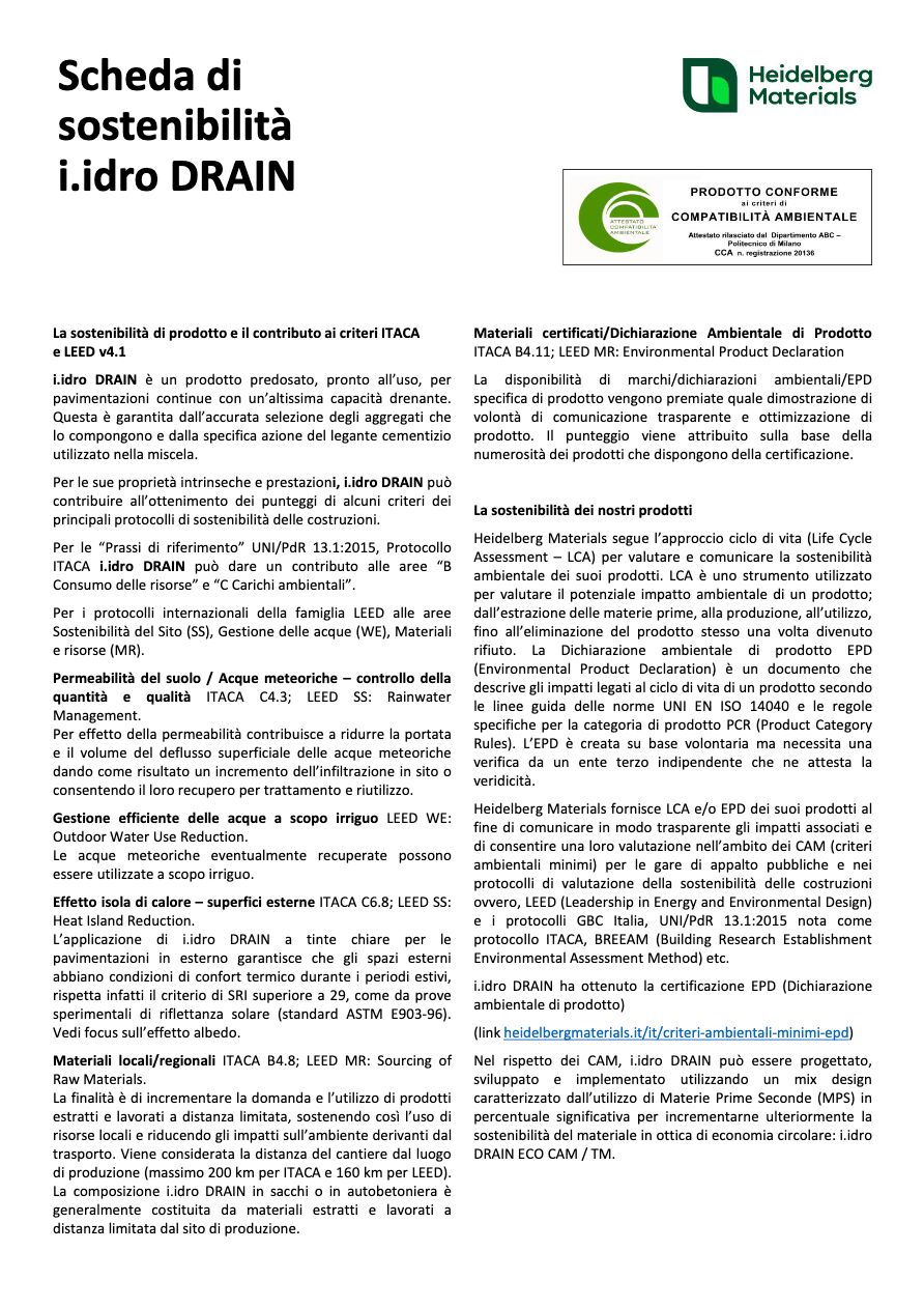 i.idro DRAIN - Scheda sostenibilità (it)