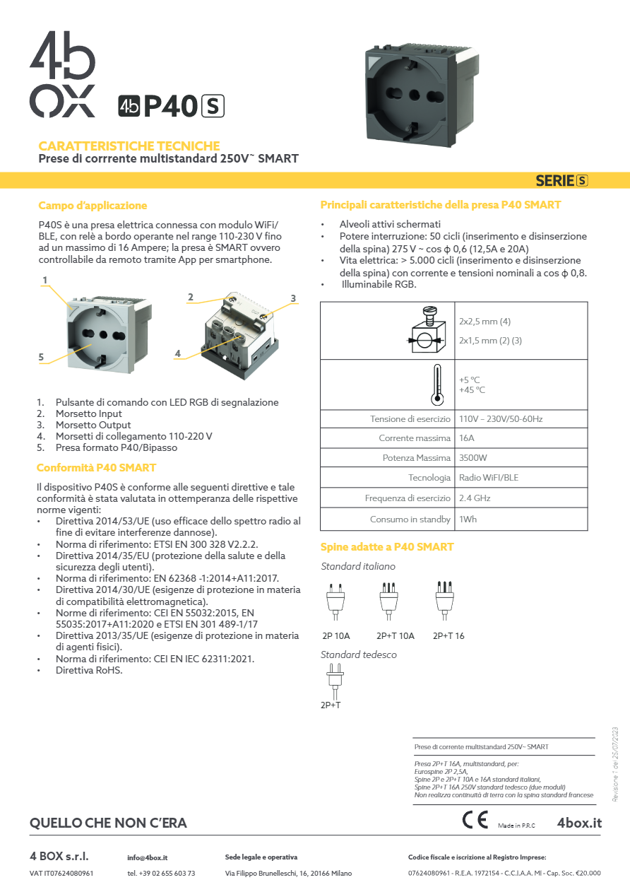 Catalogo P40 S - Scheda tecnica (it)