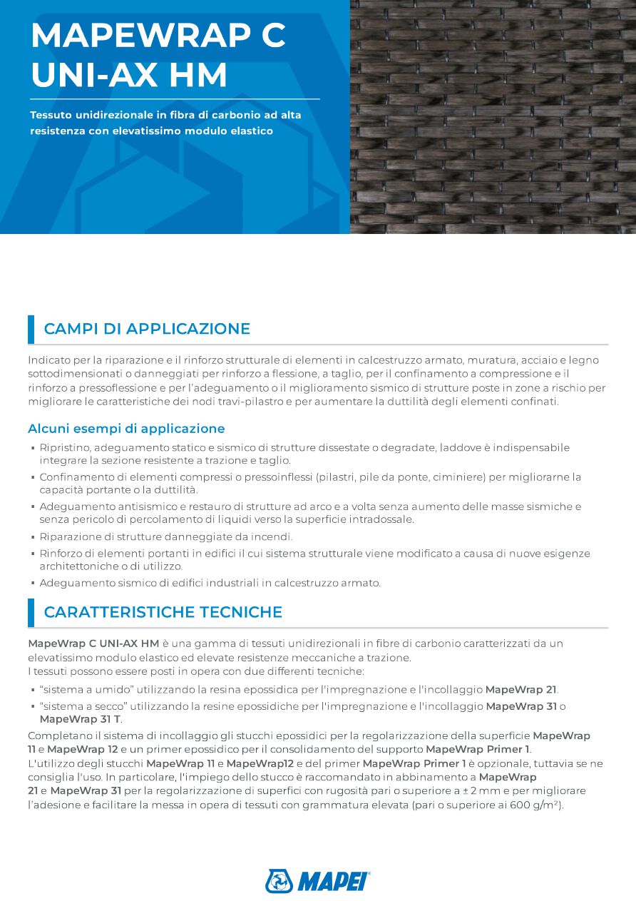 Catalogo MAPEWRAP C UNI-AX HM - Scheda tecnica (it)