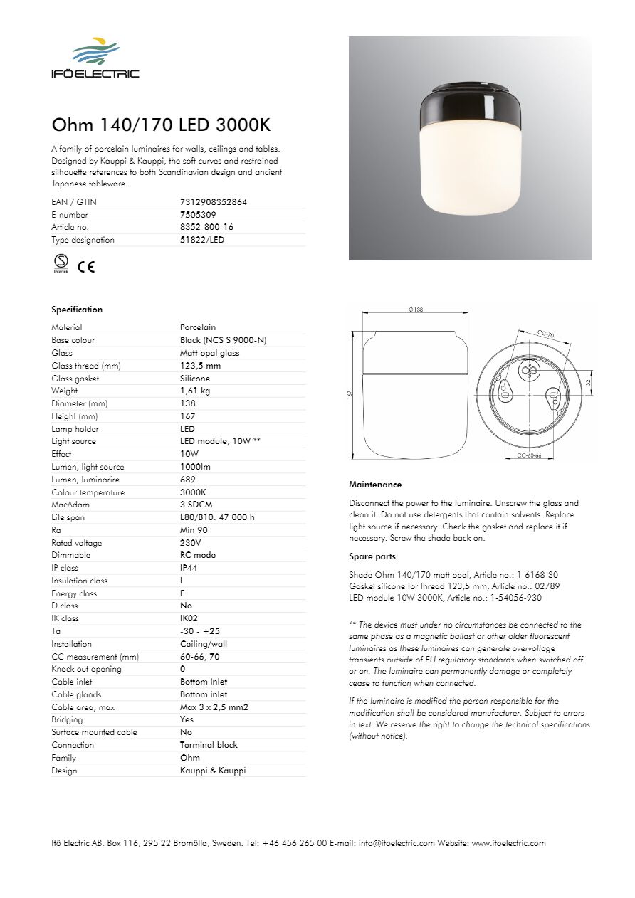 Ohm 140 8352-800-16 (en)