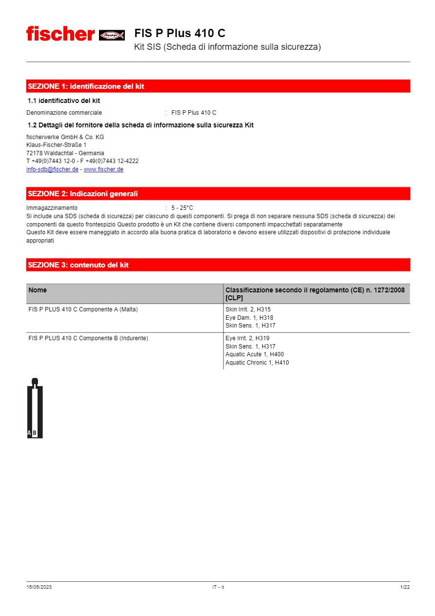 Catalogo FIS P Plus  - Scheda dati di sicurezza (it)
