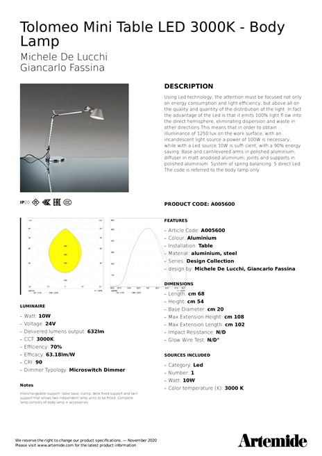 artemide tolomeo mini table led 3000k body lamp 1854735 (en)