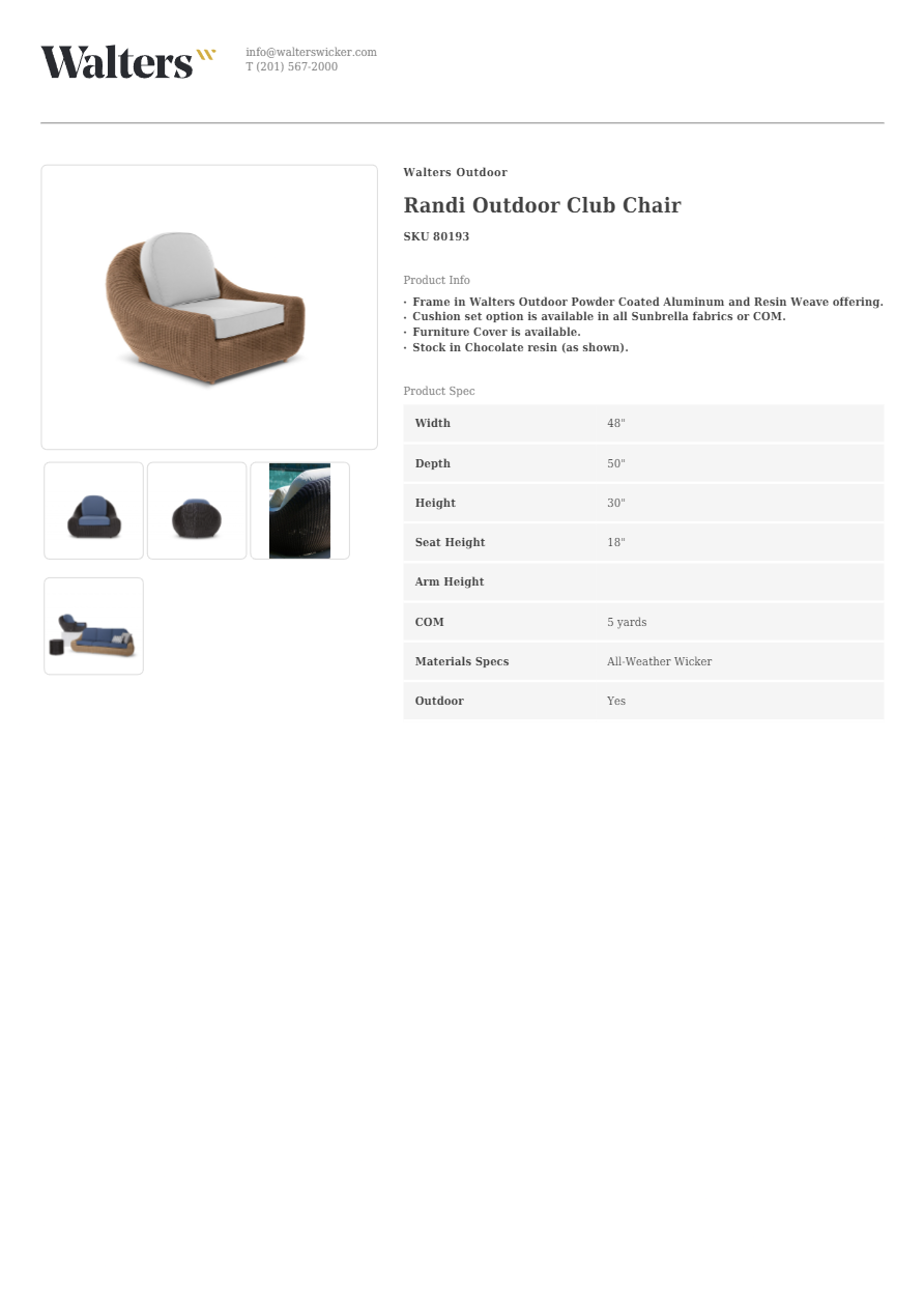RANDI Garden armchair By Walters