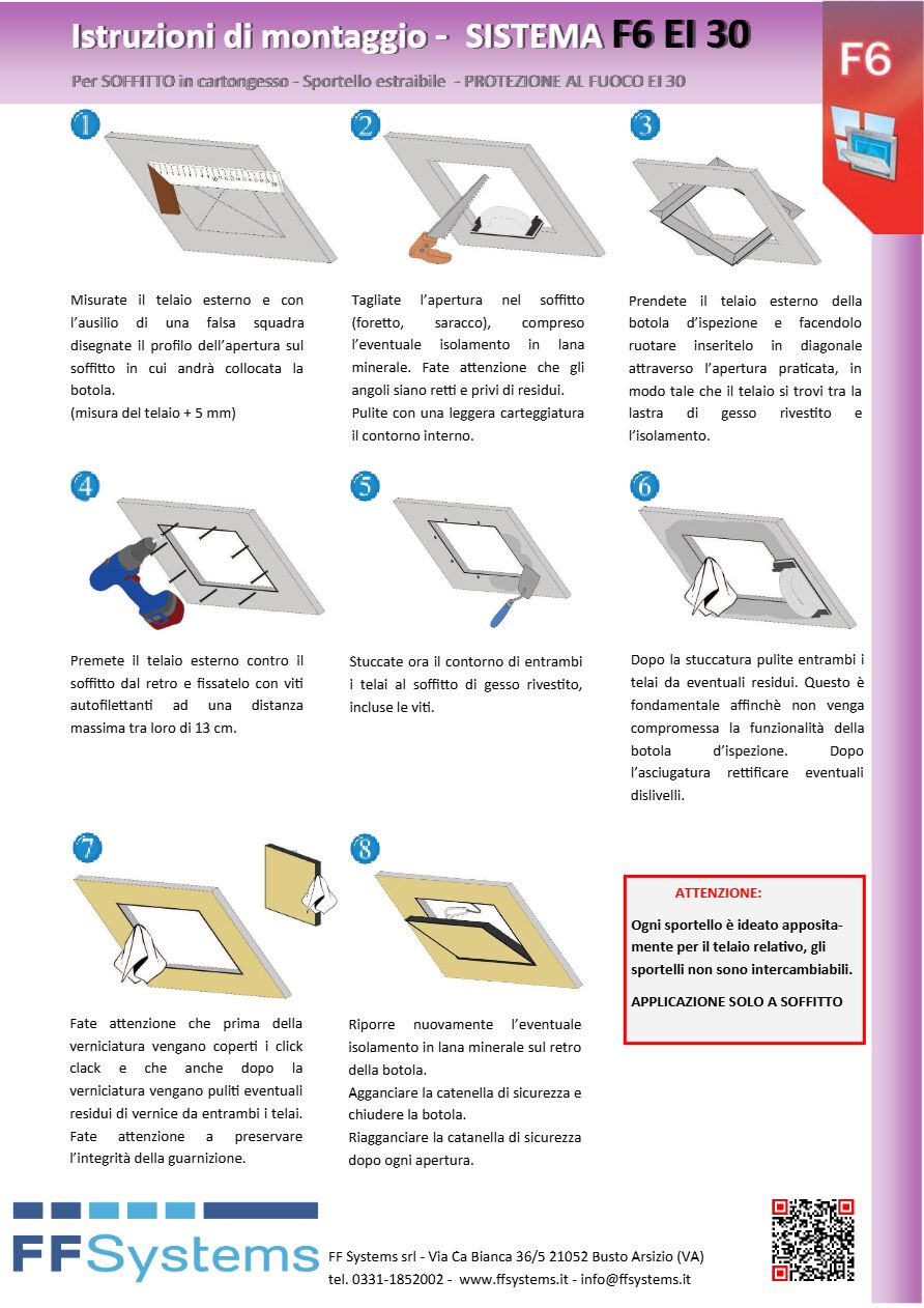 Catalogo MANUALE DI MONTAGGIO F6 EI30 (it)