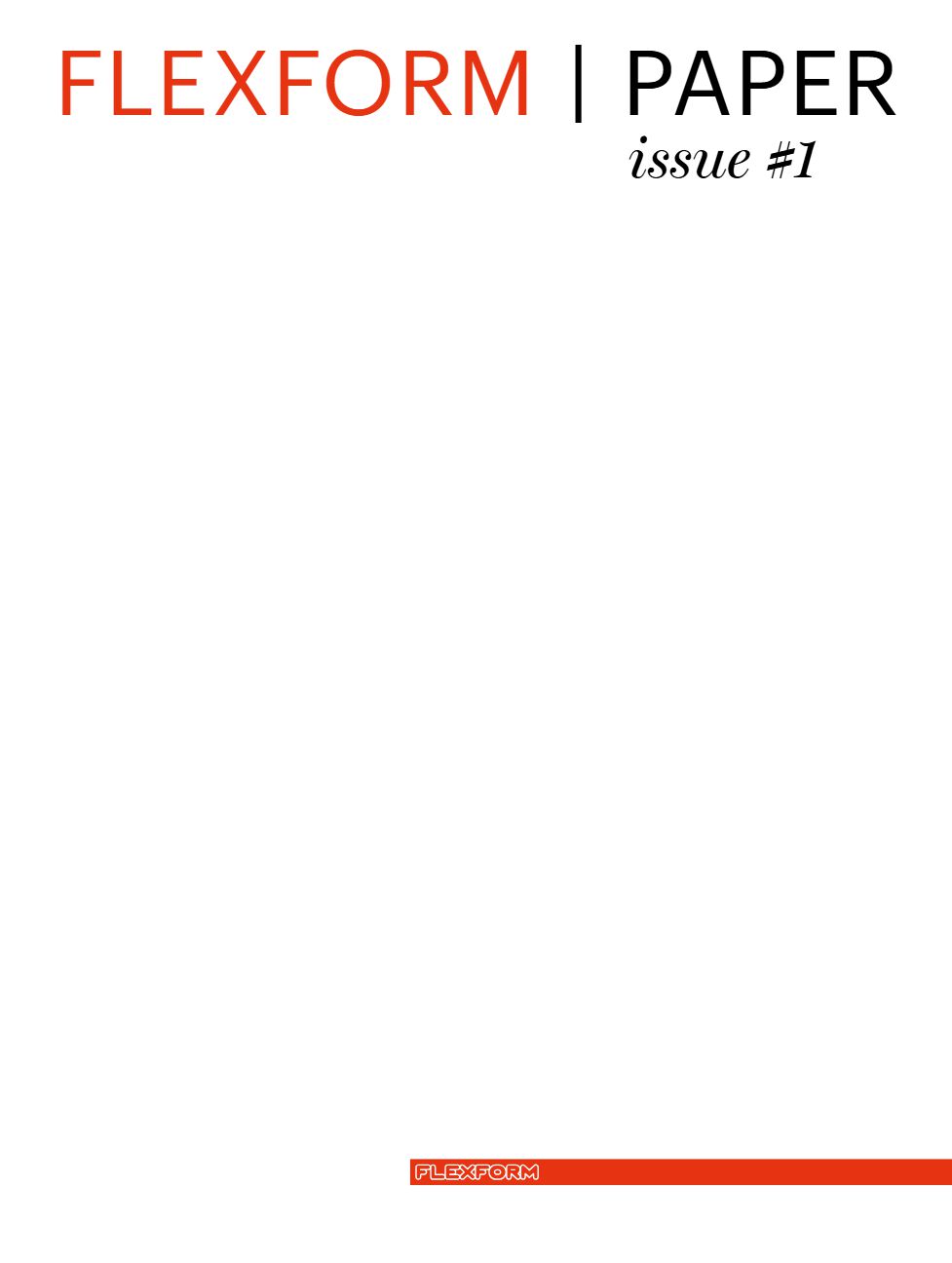 Flexform Paper Issue #1 (it, en)