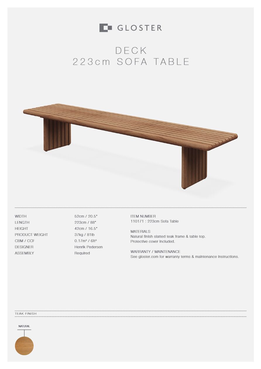 Deck 223cm Sofa Table (en)