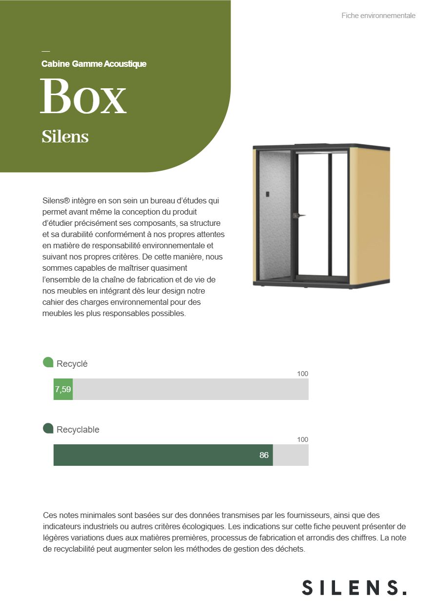 Box Silens - Fiche environnementale (fr)