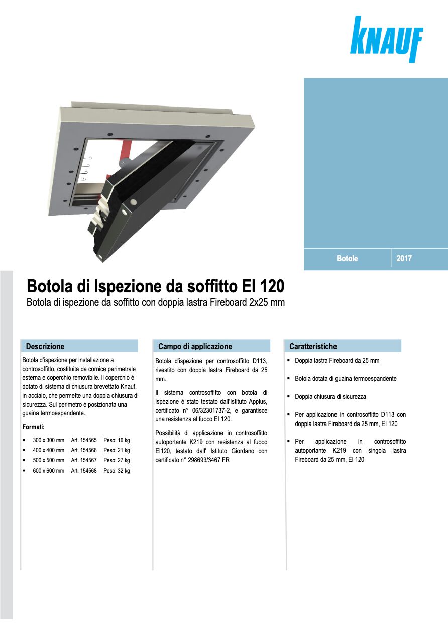 Catalogo Botola di ispezione da parete e per setto autoportante (it)