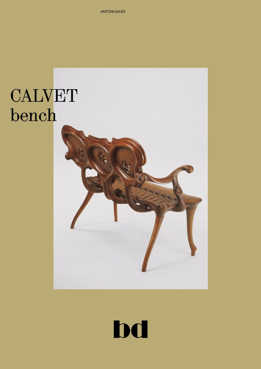 CALVET Solid wood bench with back By BD Barcelona | design Antoni Gaudí