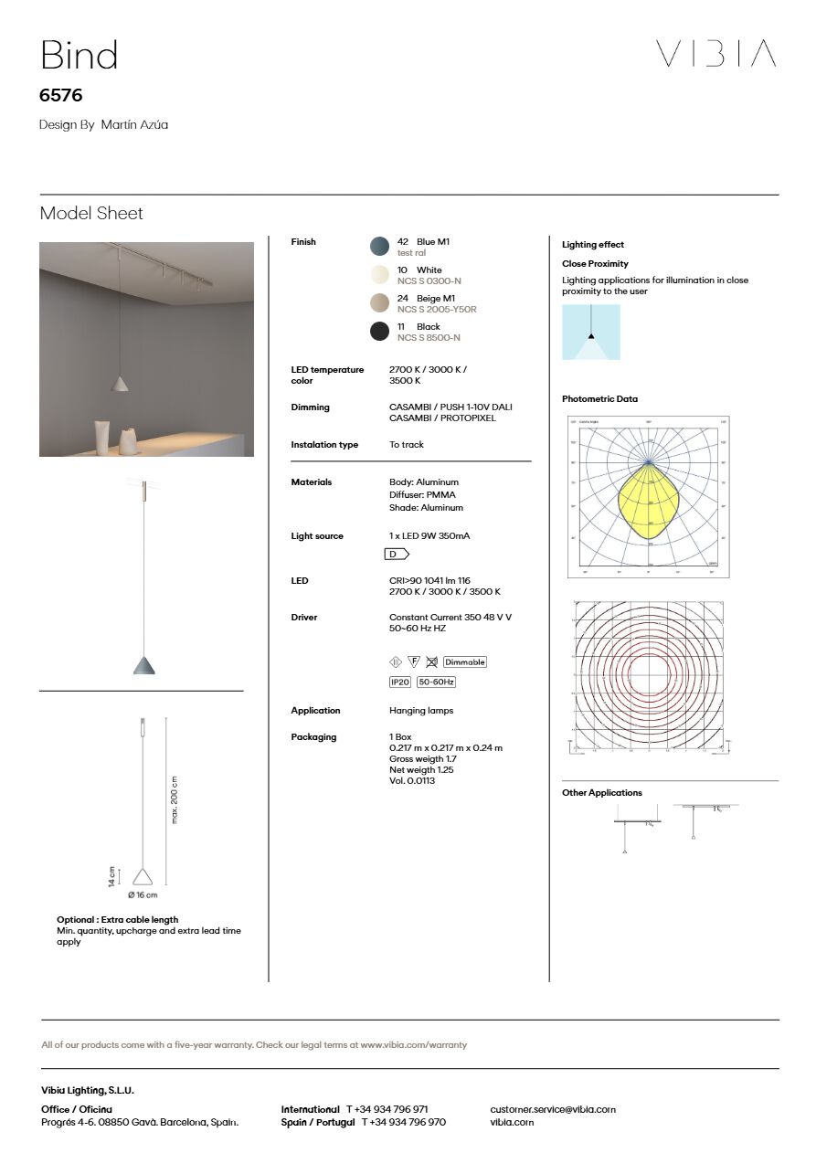 BIND LED aluminium pendant lamp By Vibia