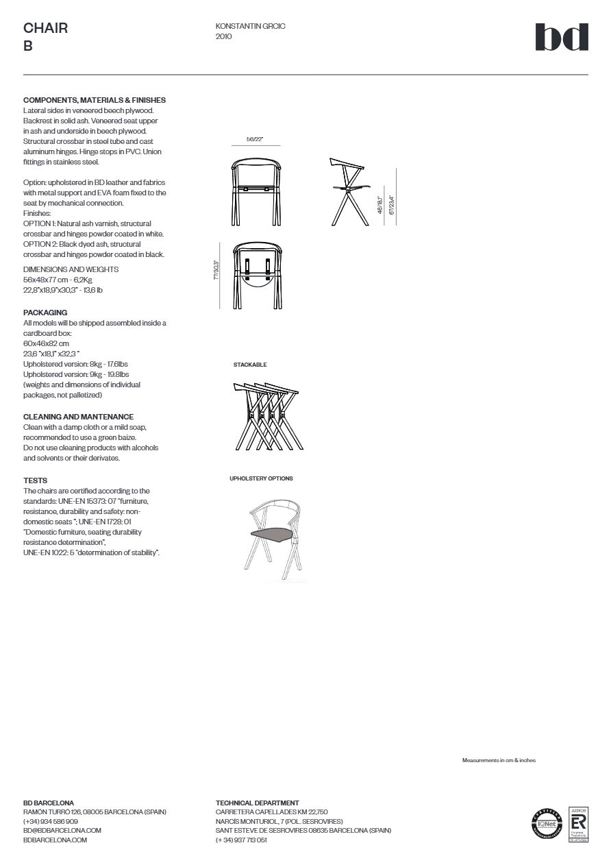 Chair Profile.pdf CHAIR B Folding wooden chair with armrests with integrated cushion By ...