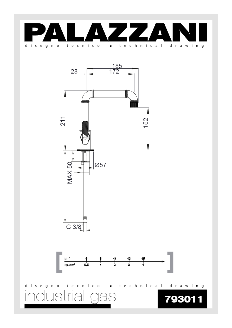 INDUSTRIAL GAS Grifo para lavabo By PALAZZANI