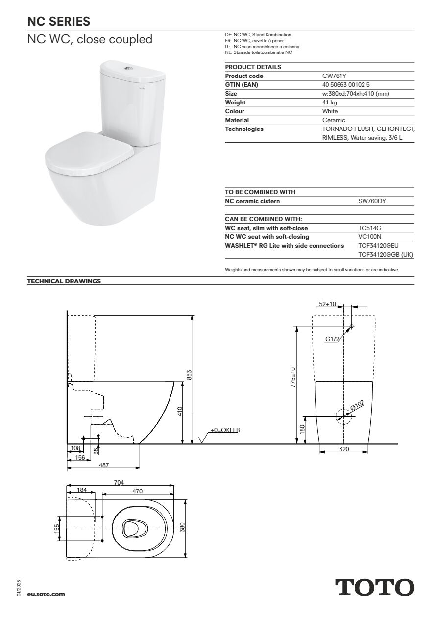 Catalogo CW761Y - Scheda tecnica (en)