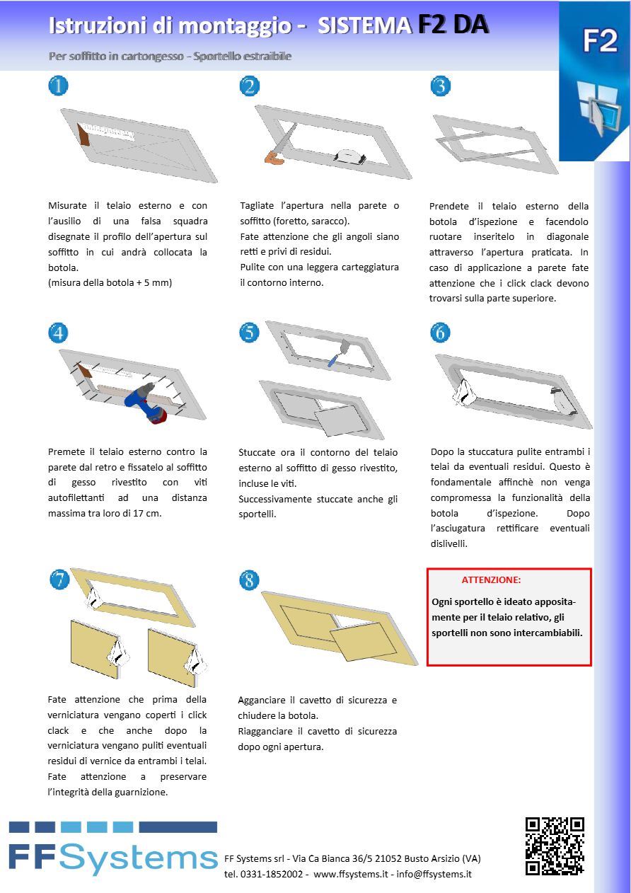 Catalogo MANUALE DI MONTAGGIO F2 DA (it)
