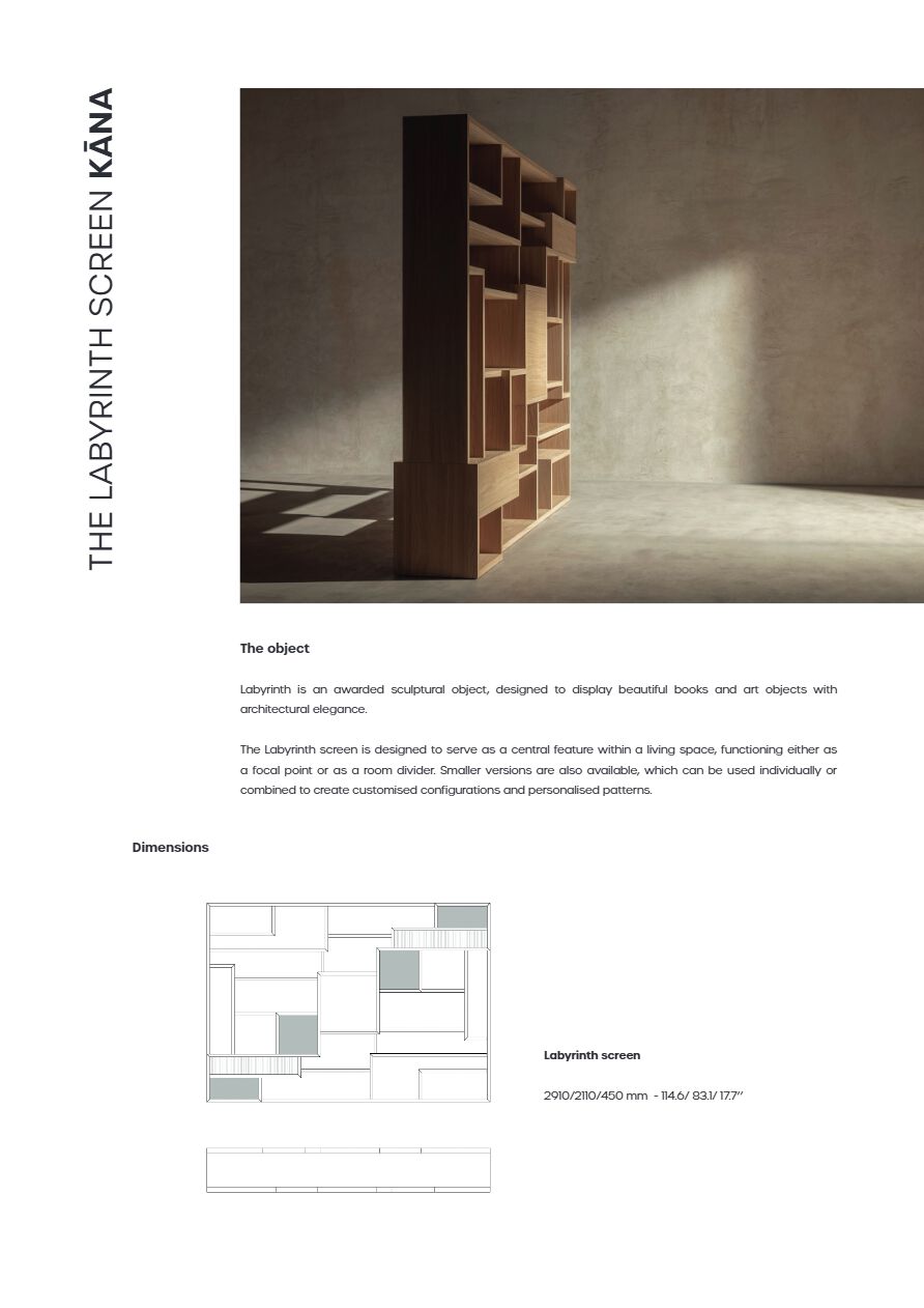 LABYRINTH SCREEN Libreria By KĀNA Objects