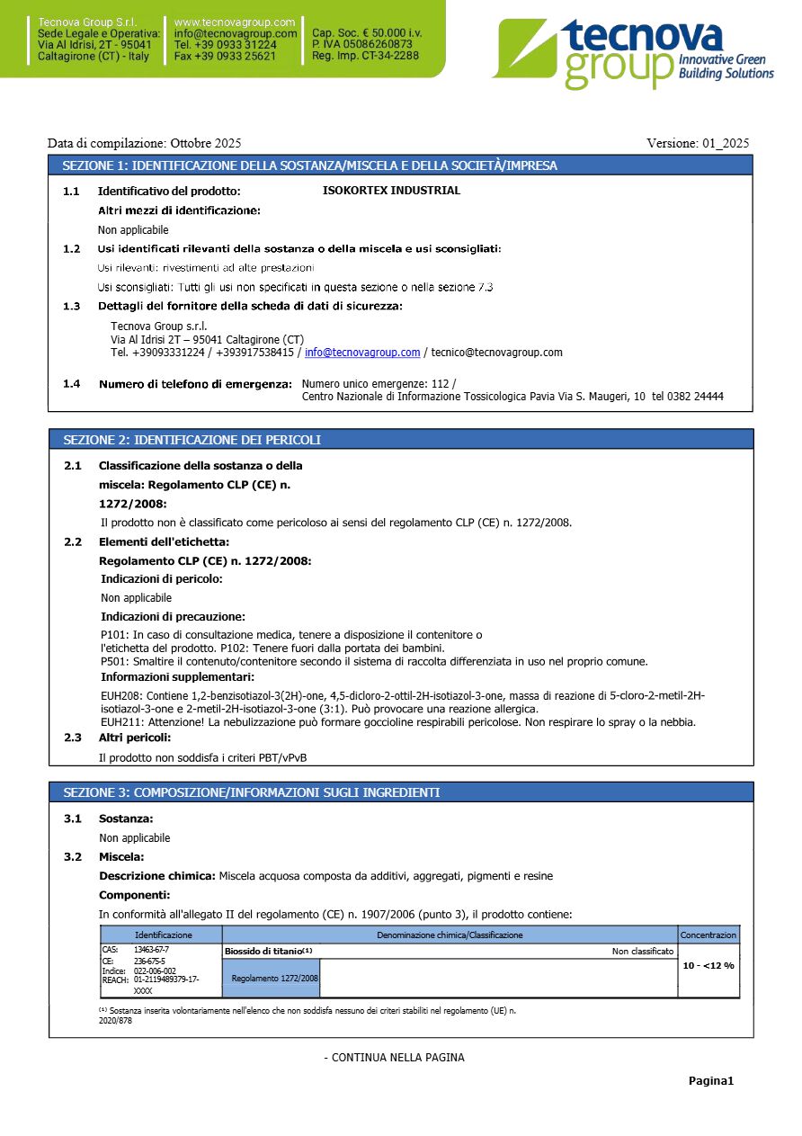 Catalogo Scheda di sicurezza - Industrial (it)