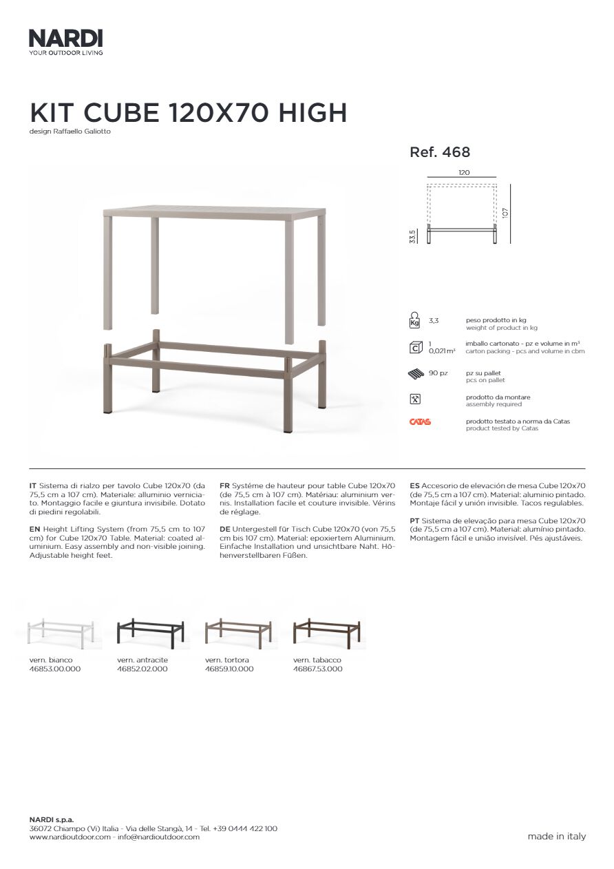 Catalogo Kit Cube 120x70 High (it, en, fr, de, es, pt)
