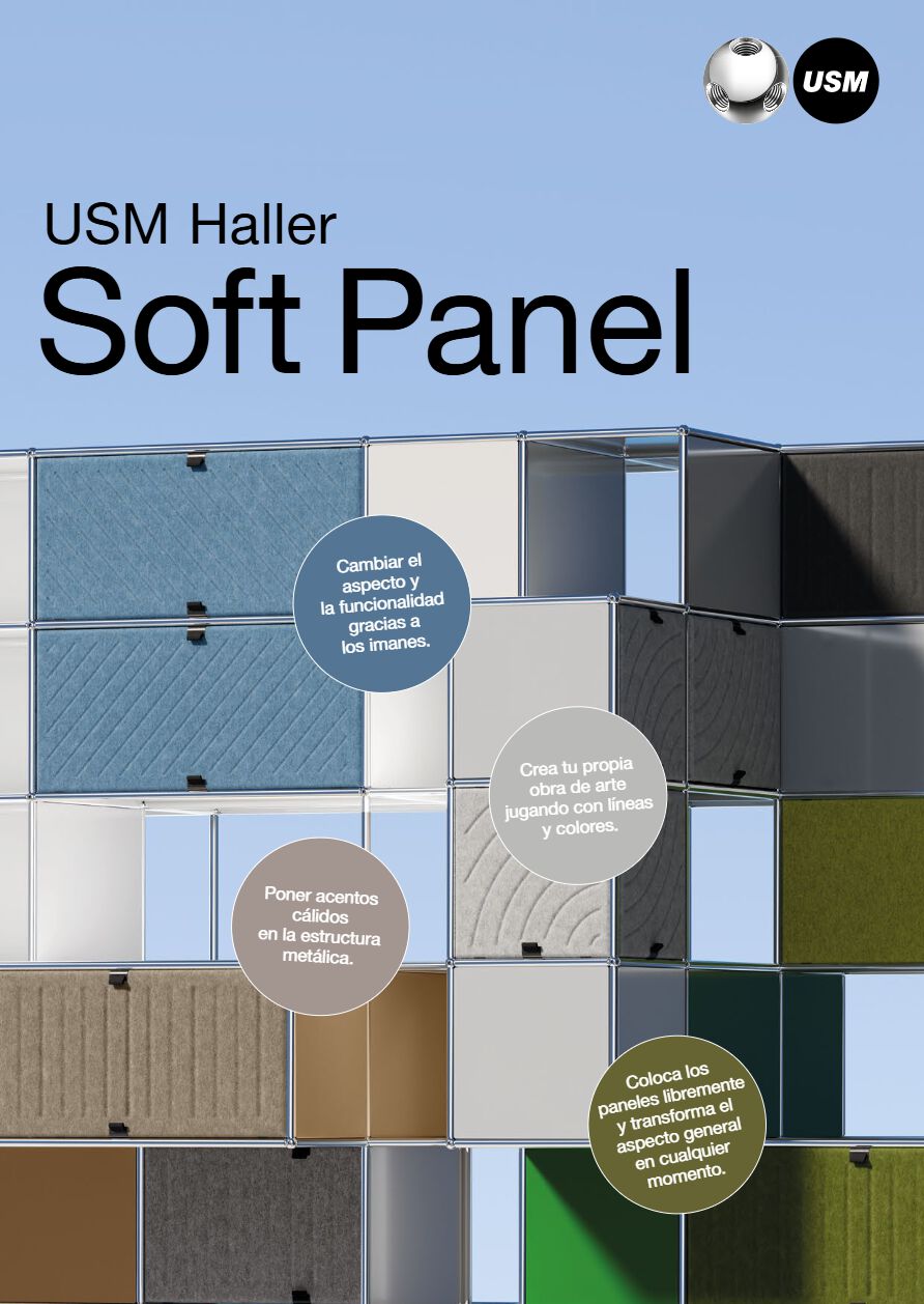 USM HALLER SOFT PANEL - GREY Estantería modular con luces