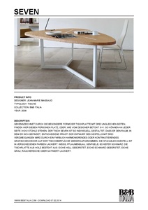 MDF table SEVEN By B&B Italia design Jean-Marie Massaud