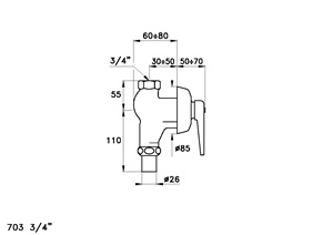 Rubinetto per lavabo monoforo 703
