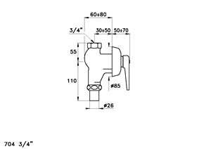 Rubinetto per lavabo monoforo 704