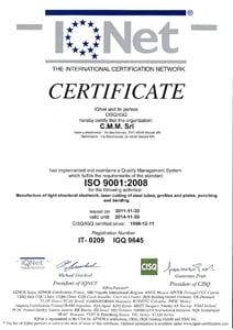 CMM LASER certificato ISO 9001