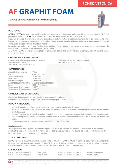 Catalogo Scheda Tecnica AF Graphit Foam